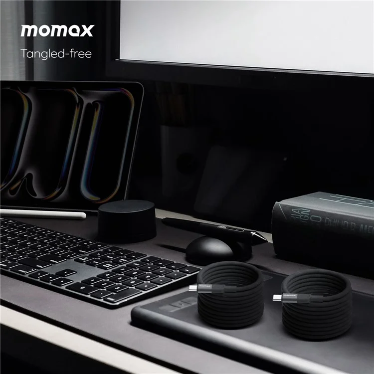 MOMAX Mag.Link 2m 240W Fast Charging Cable USB C to USB C Magnetic Braided Wire for Laptop / Phone / Tablet