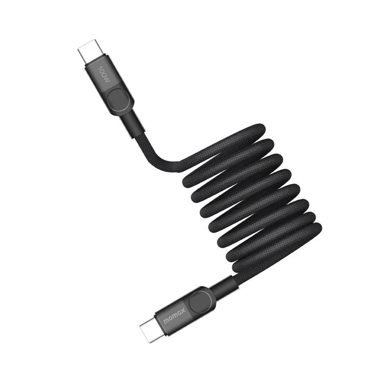 MOMAX Mag.Link 2m 100W Magnetic Braided Fast Charging Cable USB C to USB C Wire for Laptop / Phone / Tablet - Gold