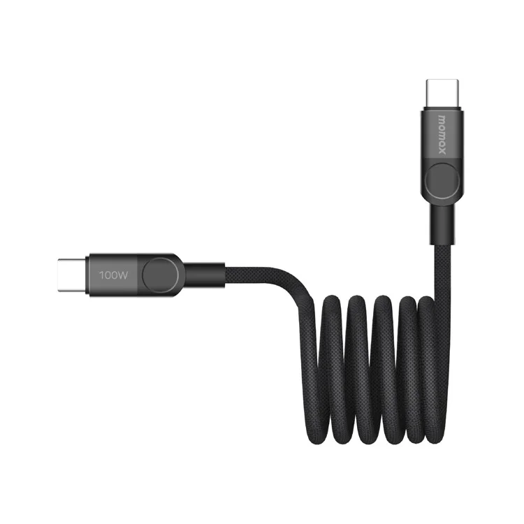 MOMAX Mag.Link 2m 100W Magnetic Braided Fast Charging Cable USB C to USB C Wire for Laptop / Phone / Tablet - Gold