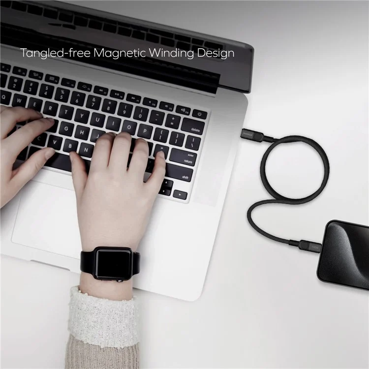 MOMAX Mag.Link 2m 100W Magnetic Braided Fast Charging Cable USB C to USB C Wire for Laptop / Phone / Tablet - Gold
