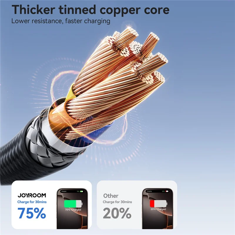 JOYROOM S-A28 2m 60W Fast Charging Cable Type-C to Type-C Data Cord - Black