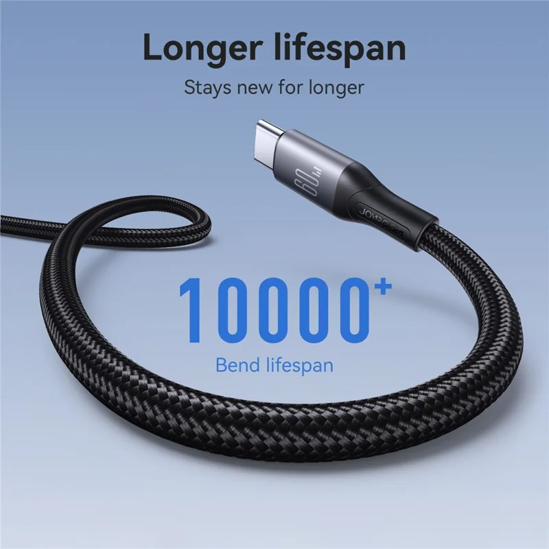 JOYROOM S-A28 2m 60W Fast Charging Cable Type-C to Type-C Data Cord - Black