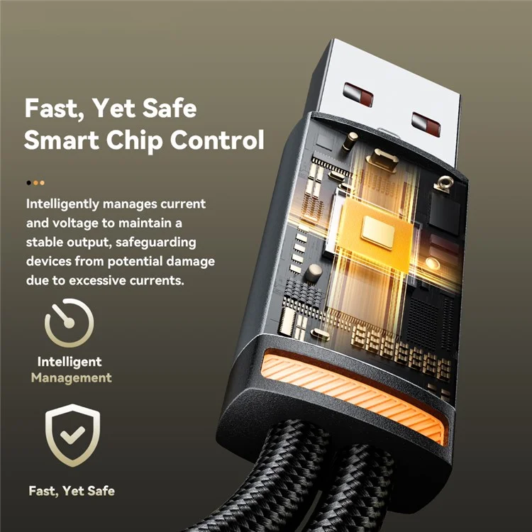 ESSAGER 1m USB-A to iP + Type-C Fast Charging Cable 100W PD Sync Data Transfer Cable - Black