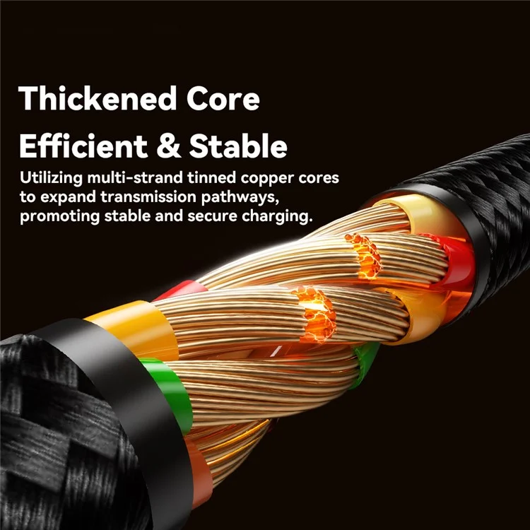 ESSAGER 1m USB-A to iP + Type-C Fast Charging Cable 100W PD Sync Data Transfer Cable - Black