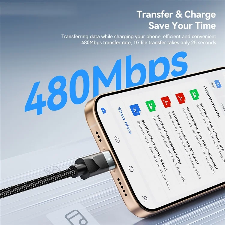 ESSAGER Câble de Charge 5 en 1 de 2M, Charge Rapide PD 60W, Synchronisation de Données 480Mbps pour Téléphone / Tablette / Montre