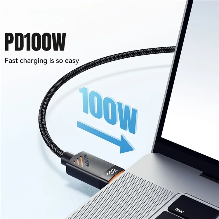 ESSAGER 3 in 1 Charging Cable for Watch  /  Phone  /  Type-C Devices PD 100W Fast Charging Data Cable