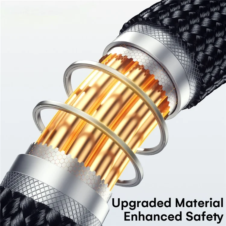 ESSAGER Type-C to iP + Type-C Data Cable E-Marker Chip PD 100W Fast Charging Cable 1.2m
