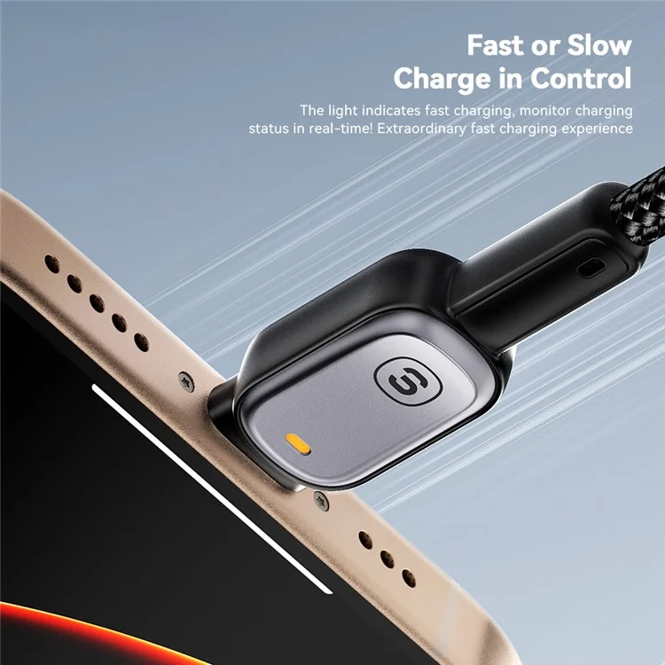 ESSAGER Type-C to Type-C 100W Smart LED Cable Fast Charging Durable Braided Data Cable 1m