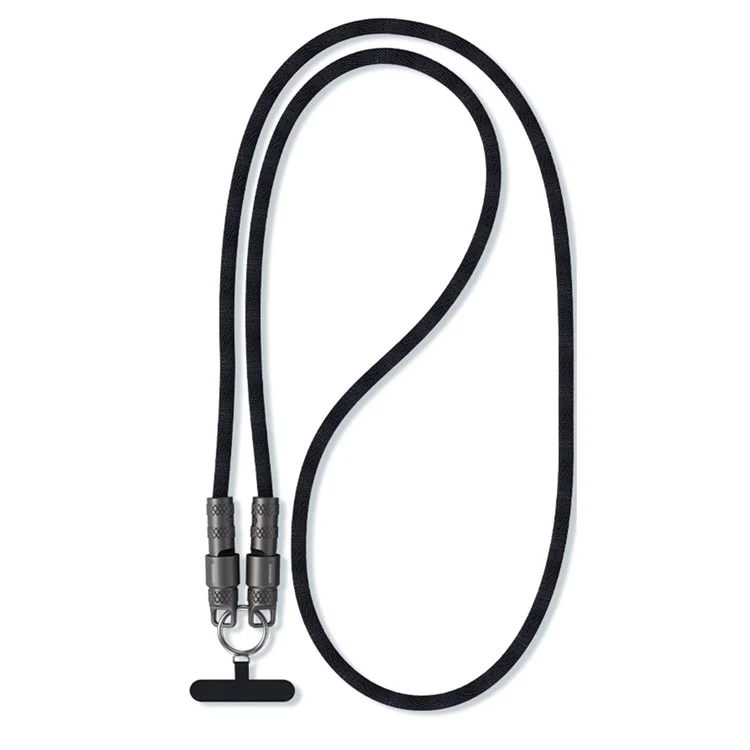 ESSAGER Crossbody Phone Lanyard PD 60W Charging Cable Type-C to Type-C Braided Data Cord 1.2m - Black