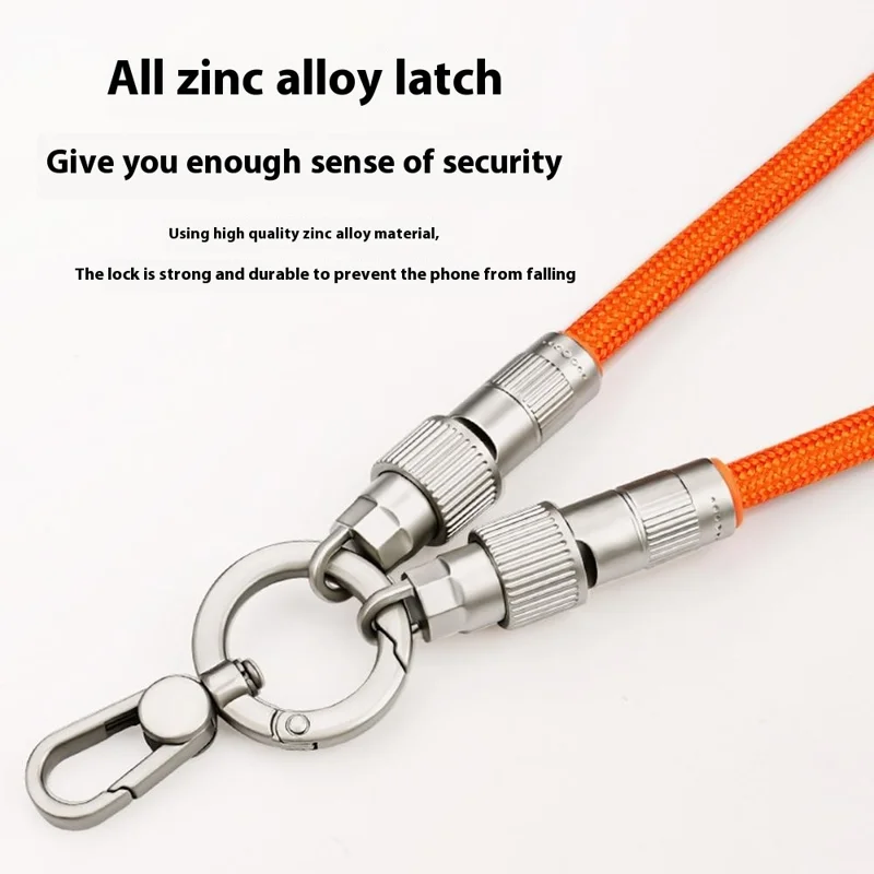 90cm Neck Strap 27W Charging Cable Phone Lanyard Cell Phone Tether with Type-C to L-Port Connector - Purple