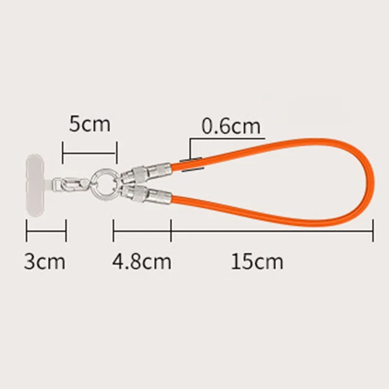 30cm 2 in 1 Wrist Strap Charging Cable Type-C to Type-C 66W Fast Charge Cable Cell Phone Lanyard - Multi-color