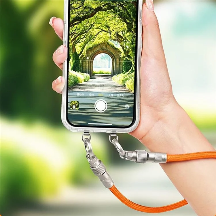 30cm Cell Phone Wrist Strap Charging Cable Type-C to Type-C 66W Fast Charge Data Cord Phone Lanyard - Orange