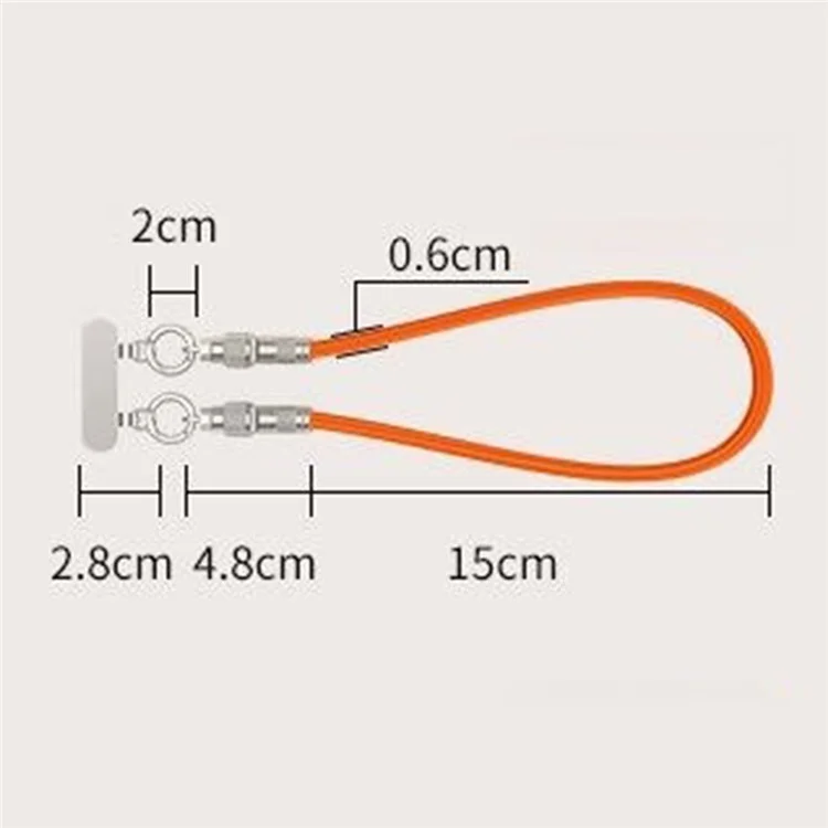 30cm Cell Phone Wrist Strap Charging Cable Type-C to Type-C 66W Fast Charge Data Cord Phone Lanyard - Orange