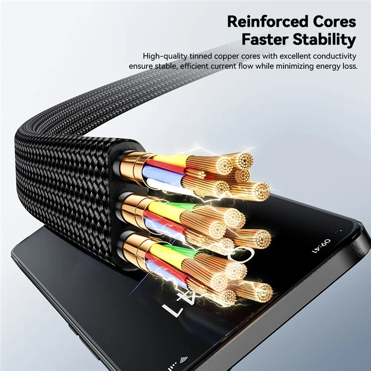 ESSAGER ES-X63 1m 4 in 1 Data Cable USB-A / Type-C to Type-C / 8Pin Multi-Function Charging Cord