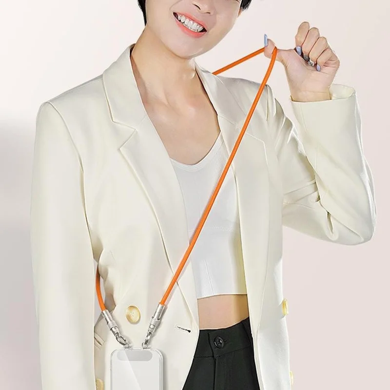 120cm Crossbody Lanyard Phone Charging Cable Type-C to L-Port 27W Fast Charge Cable Cell Phone Strap - Multi-color