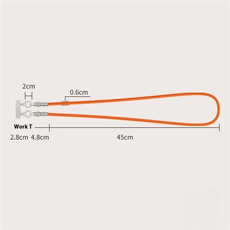 90cm Neck Strap Cell Phone Charging Cable Type-C to L-Port 27W Fast Charge Data Cord Necklace - Orange