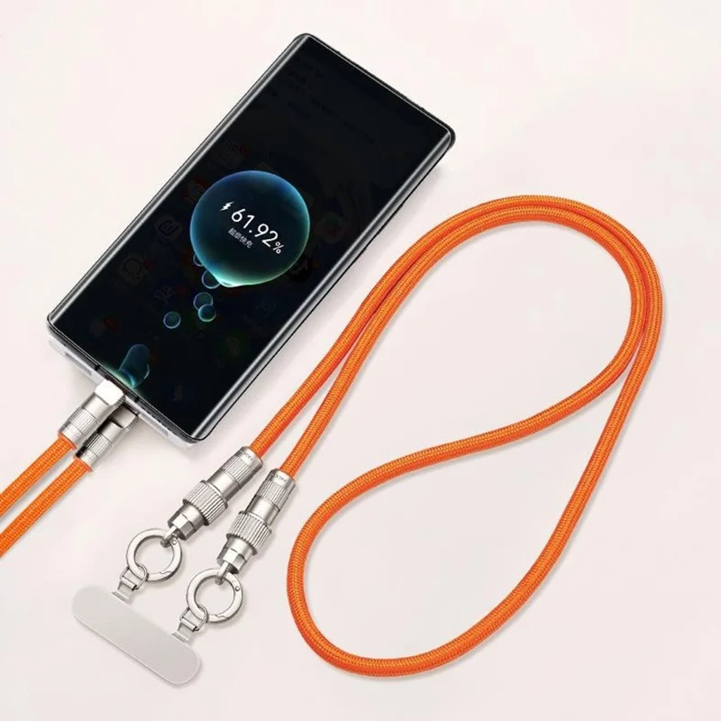 90cm Neck Strap Cell Phone Charging Cable Type-C to L-Port 27W Fast Charge Data Cord Necklace - Black