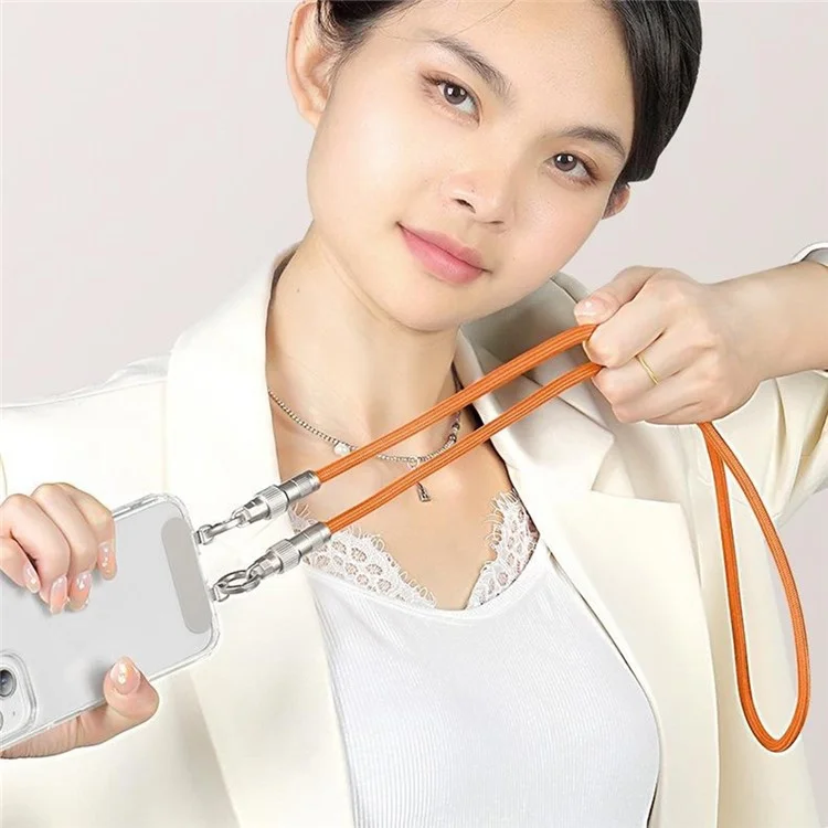 90cm Cell Phone Neck Strap Charging Cable Type-C to Type-C PD 66W Fast Charge Data Cable Necklace - Purple