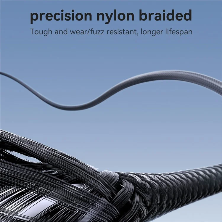 Cable JOYROOM S-A28 de 1 m USB-A a Tipo C, 3A, Carga Rápida, Trenzado de Nailon - Negro