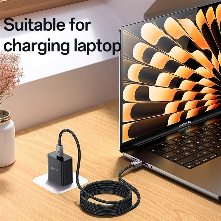 YESIDO CA196 1.2m USB C to USB C Charging Cable 60W Fast Charging Braided Data Cord for Laptops Tablets