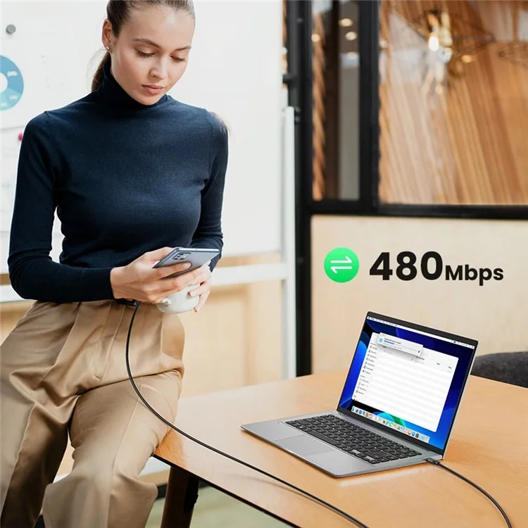 UGREEN 15175 Cavo USB-C a USB-C da 0,5m per iPhone 15 / 16 / MacBook / iPad Pro - Ricarica Rapida e Trasferimento Dati