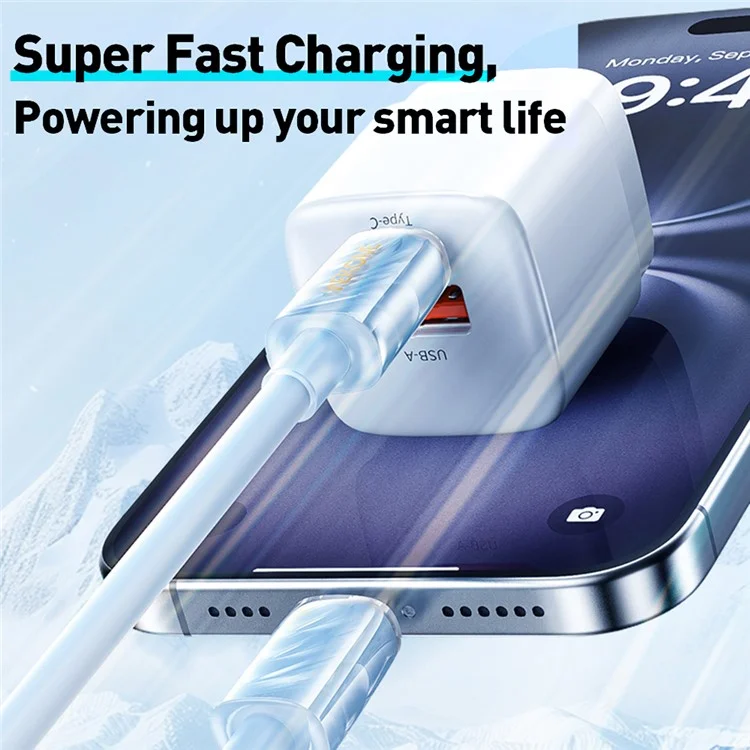 WEKOME WDC-74 Cable de Carga Súper Rápida Tipo C a Tipo C de 65W - Cable de Datos de Silicona de 1,2 M con Transferencia de Alta Velocidad de 480 Mbps - Azul