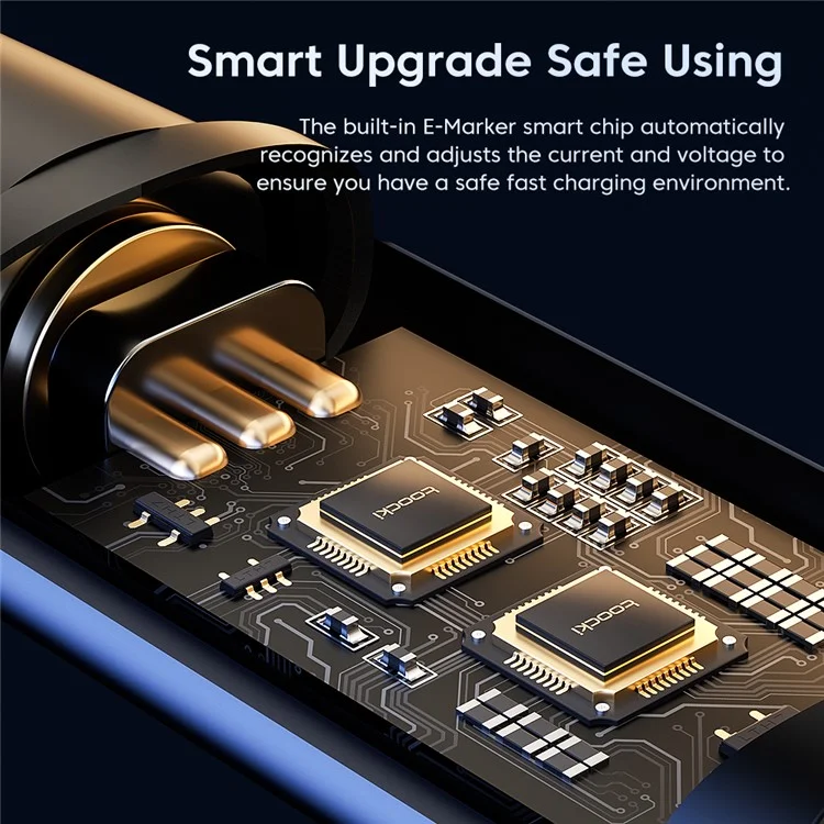 TOOCKI TQ-X02 USB-C auf USB-C Kabel 1m Typ C 100W Ladekabel 480Mbps Datenübertragung - Grau