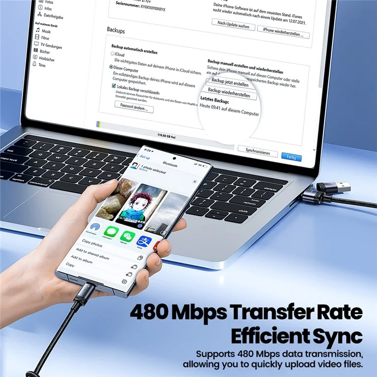 TOOCKI TQ-X73A4 1.5m USB A + USB C to USB C 2 In 1 Spring Data Cable 60W / 3A Fast Charging Cord