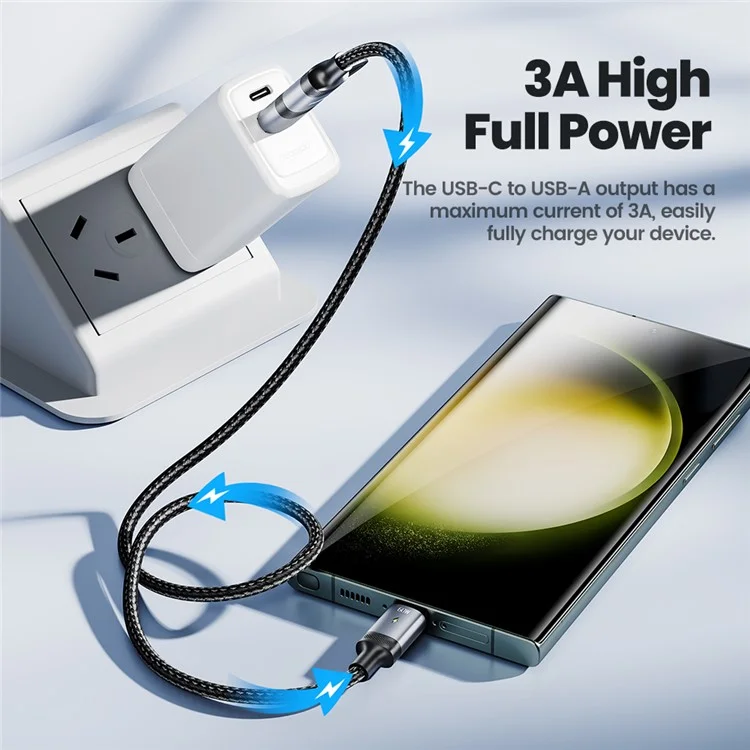 TOOCKI TQ-X73A1 1.2m 2 In 1 USB A  /  USB C to USB C Data Cable 60W Fast Charging Braided Wire - Grey