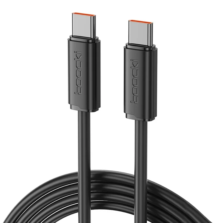 Câble TOOCKI TQ-X20 USB C vers C de 1m, TPE, Charge Rapide PD 100W, Cordon de Données pour iPhone / Huawei / Xiaomi - Noir