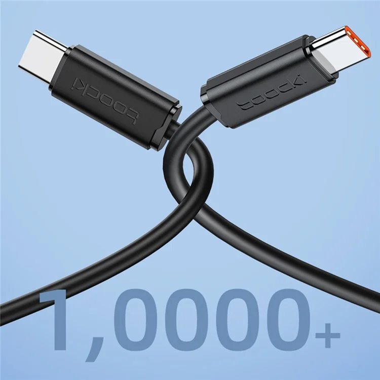 TOOCKI TQ-X20 2m PD 60W Schnellladekabel Typ C zu Typ C High-Speed-Datentransferkabel - Schwarz