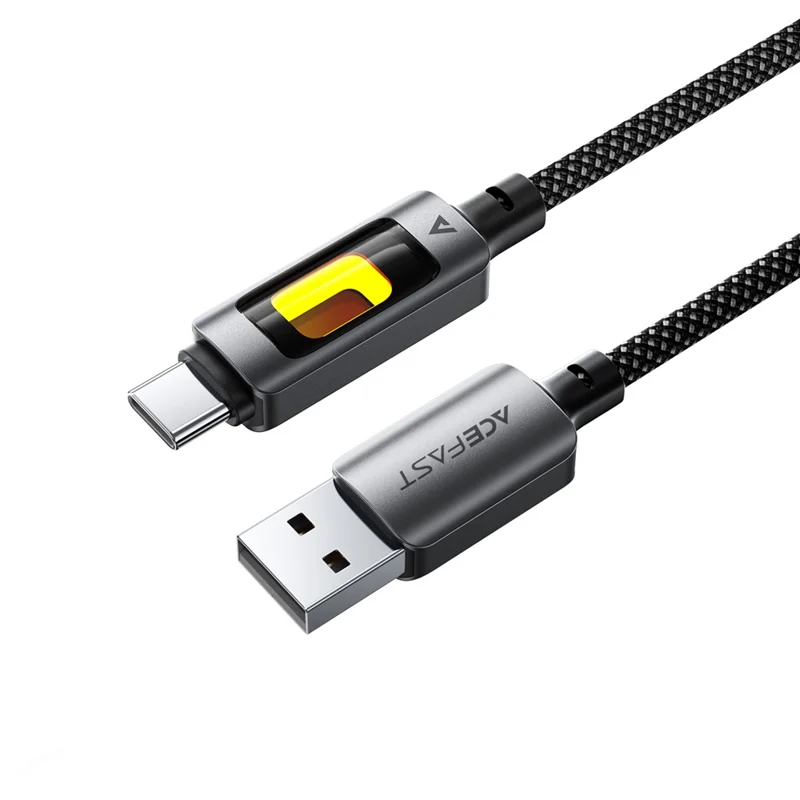 ACEFAST C21-04 1.2m USB A to USB C 3A Fast Charging Cable Braided Data Cord with Colorful Light
