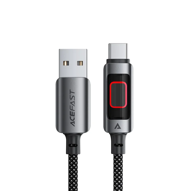 ACEFAST C21-04 1.2m USB A to USB C 3A Fast Charging Cable Braided Data Cord with Colorful Light
