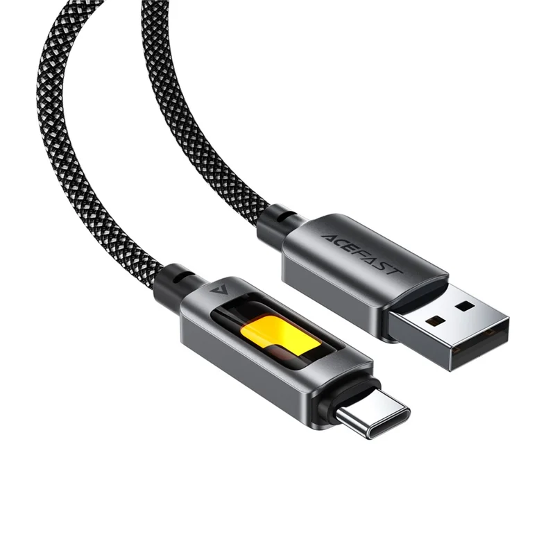 ACEFAST C21-04 1.2m USB A to USB C 3A Fast Charging Cable Braided Data Cord with Colorful Light
