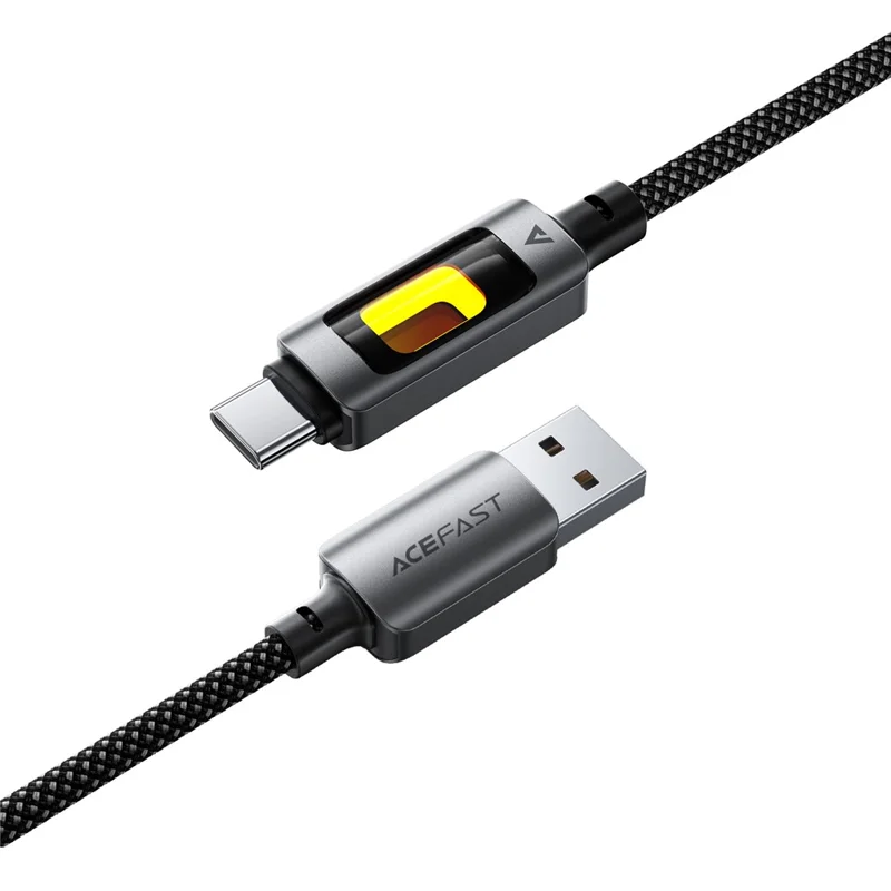 ACEFAST C21-04 1.2m USB A to USB C 3A Fast Charging Cable Braided Data Cord with Colorful Light