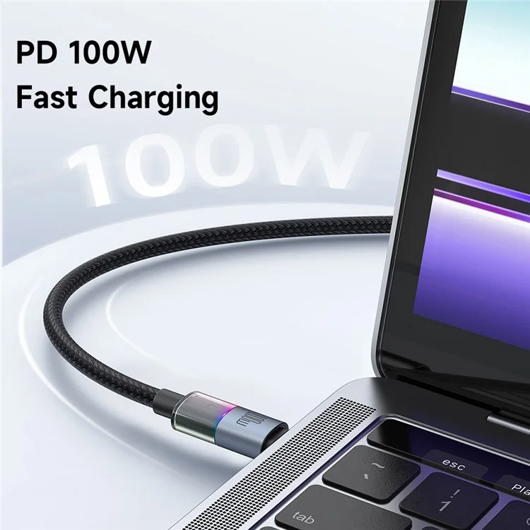 MCDODO CA-8200 1.2m PD 100W Fast Charging Cord with Colorful LED Light USB C to USB C Data Cable