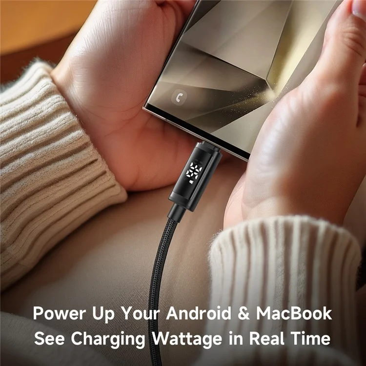 MCDODO CA-8000 1.2m Digital Display PD 100W Fast Charging USB C to USB C Data Cable