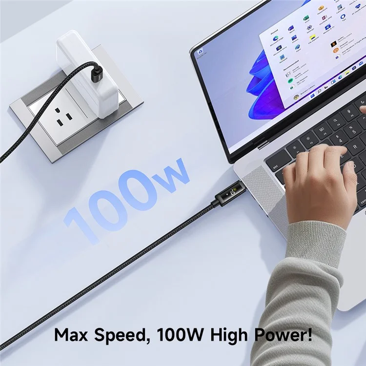 MCDODO CA-8000 1.2m Digital Display PD 100W Fast Charging USB C to USB C Data Cable