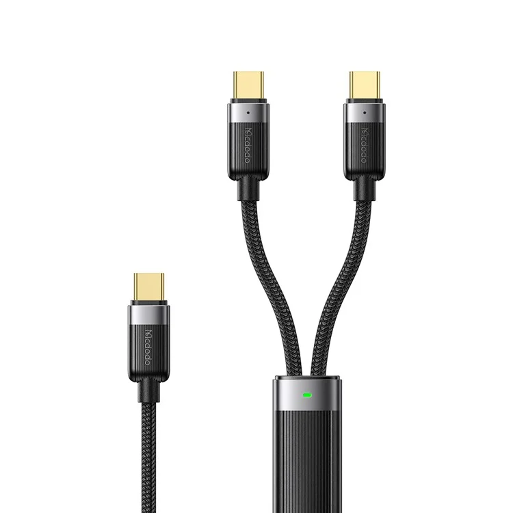 MCDODO CA-7380 1.5m USB C to Dual USB C Magnetic Splitter Cord 100W Fast Charging Cable