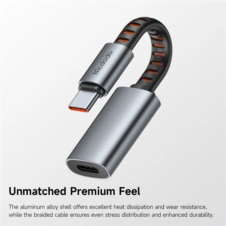 MCDODO CA-4870 MDD Nordic Series 8Pin Female to USB-C Male Adapter Cable 24W Fast Charging Data Transfer Cord - Black