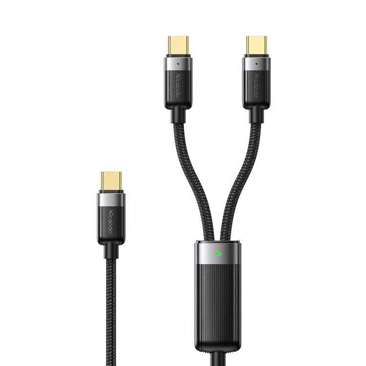 MCDODO CA-6780-IN-1 USB-C кабель быстрой зарядки с двумя портами USB-C, 100 Вт, плетеный, длина 1,5 м