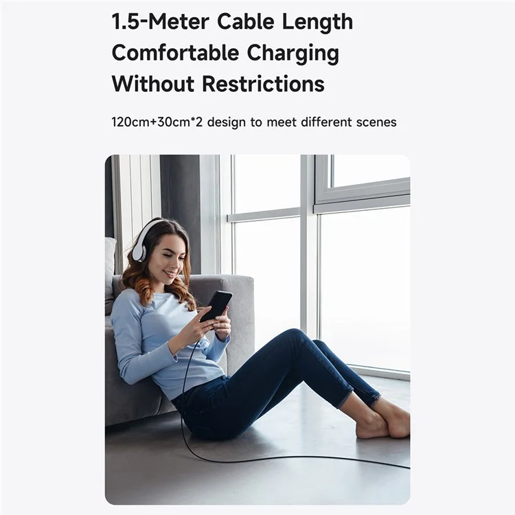 MCDODO CA-6740 2-in-1 USB-C Cable 100W Fast Charging Dual Type-C Ports Braided Cord 1.5m for Multiple Devices