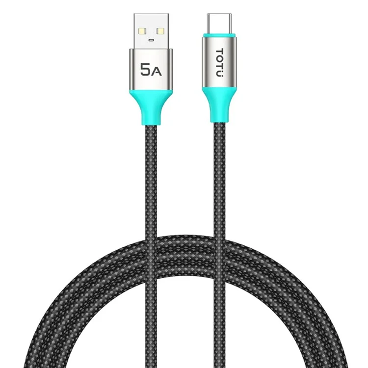 TOTU CB-21-T 120cm USB-A to USB-C Cable 25W Charging Data Sync Braided Cord