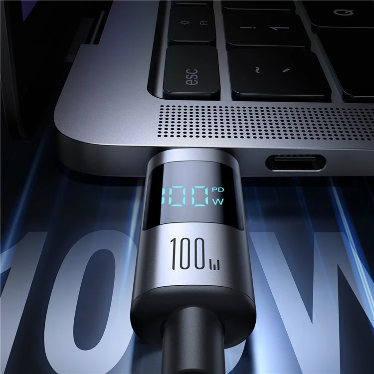 JOYROOM S-A16 Pro 1.2m Type-C to Type-C Data Cable 100W Fast Charging Cable with Digital Display