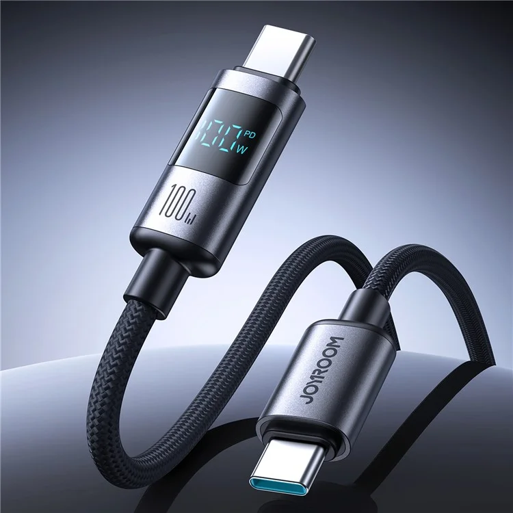 JOYROOM S-A16 Pro 1.2m Type-C to Type-C Data Cable 100W Fast Charging Cable with Digital Display