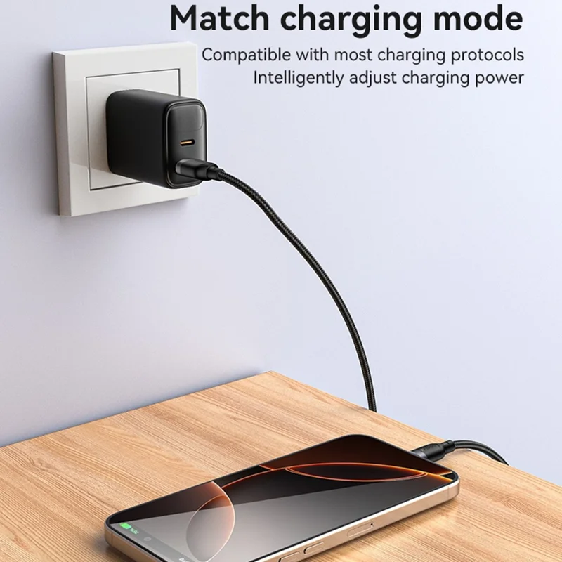 YESIDO CA131C 0,3m Câble de Données USB A vers Type C Tressé 3A Charge Rapide 480 Mbps