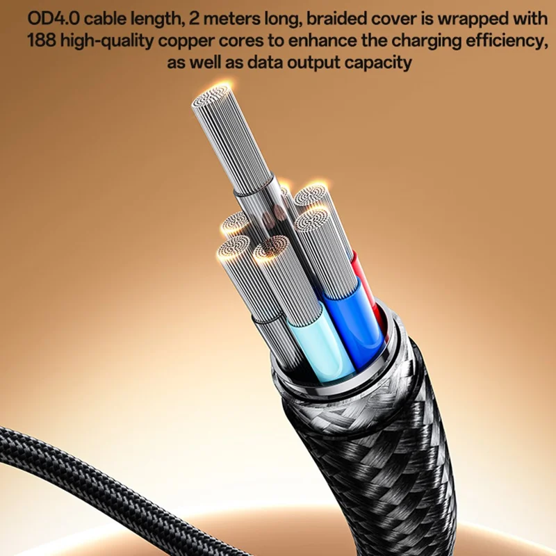 YESIDO CA197 USB-C на USB-C / Магнитный наконечник 2 в 1 240 Вт кабель быстрой зарядки для MacBook