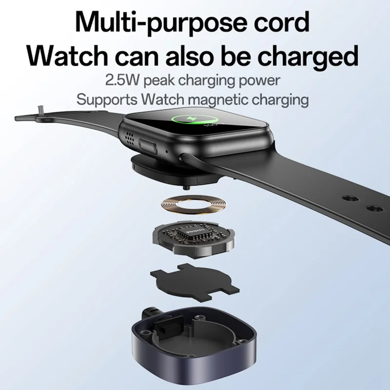 YESIDO CA136C 2-in-1 USB-C auf USB-C / für Apple Watch Ladedock 60W Schnellladekabel