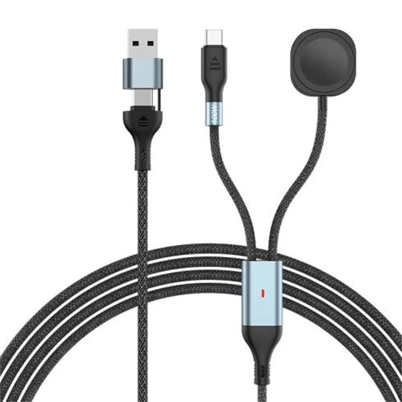 Cavo di ricarica 2m 2 in 1 da USB A / USB C a USB-C / per dock di ricarica wireless Apple Watch PD 100W a ricarica rapida