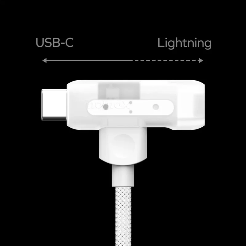 MOMAX 1-Link 1.5м 2-в-1 быстрозаряжающий плетеный кабель с сертификацией MFi, USB-C на USB-C / Lightning - Белый